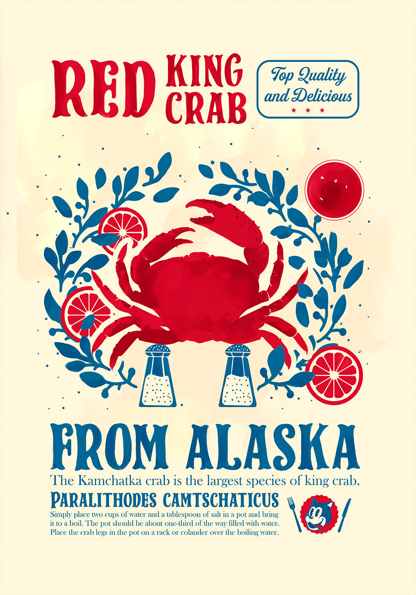 Crab kitchen print Plakat