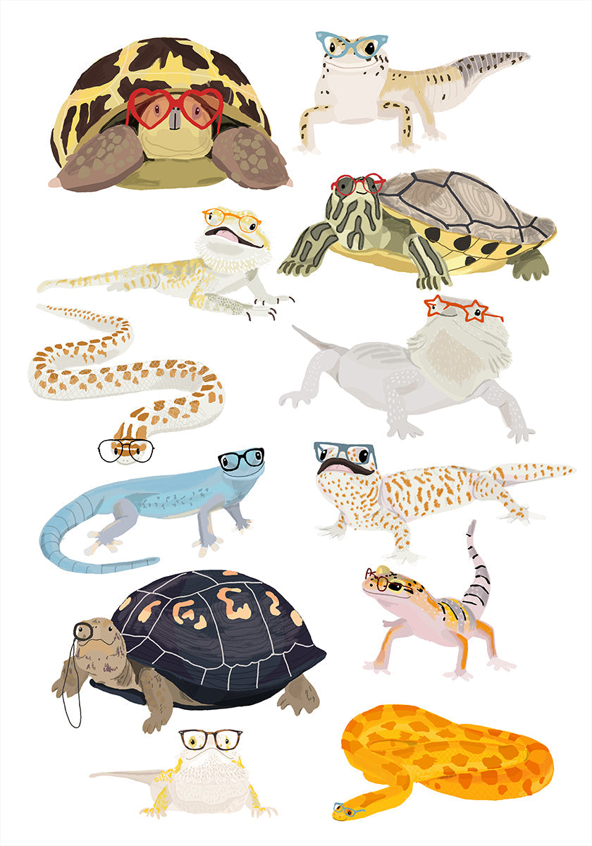 A1 Reptiles In Glasses Plakat