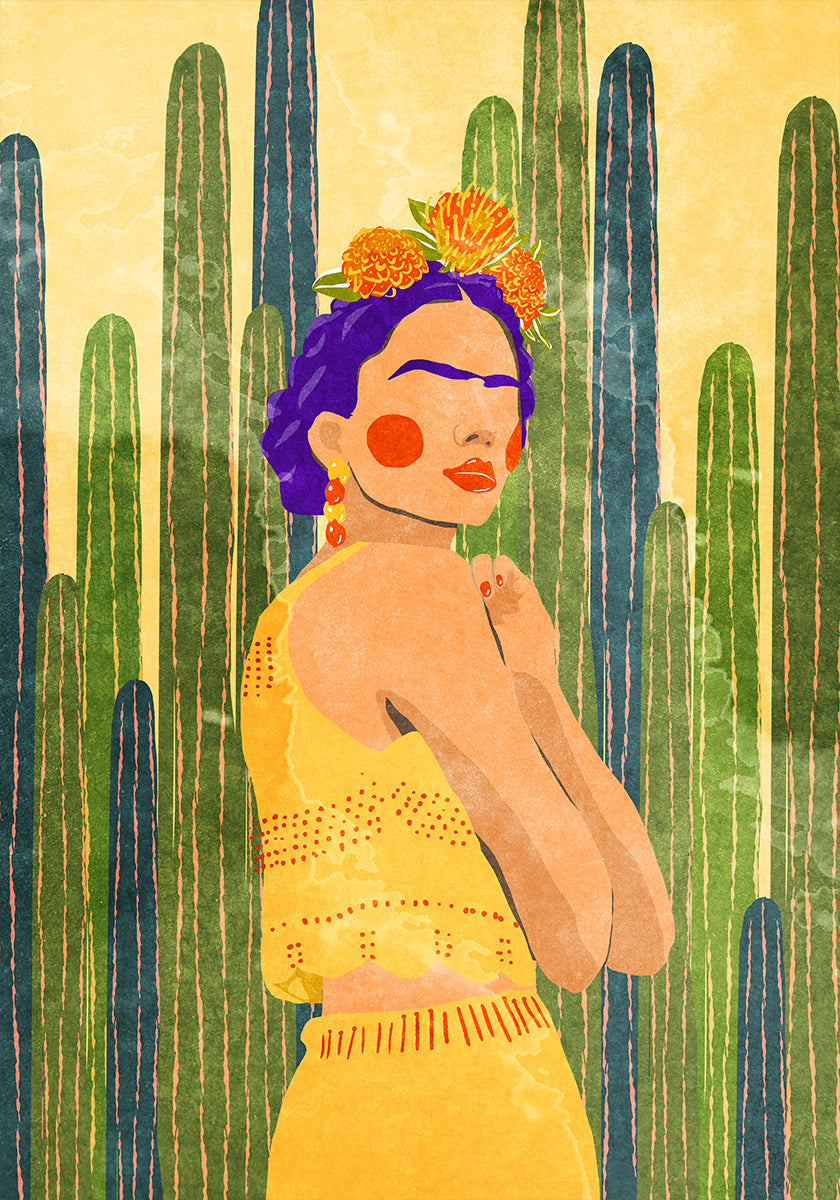 Frida and cacti Plakat