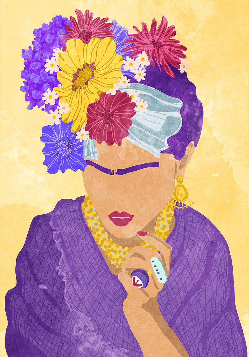 Frida and flowers Plakat