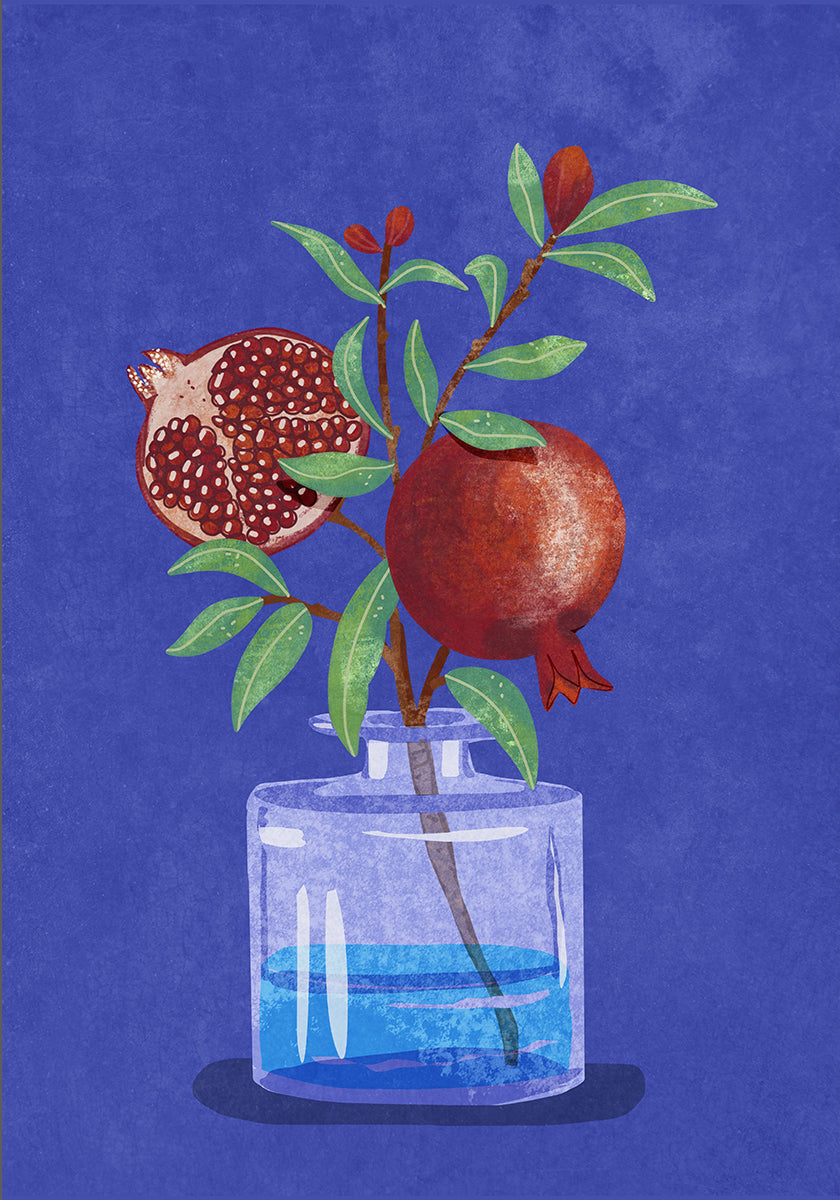pomegranate in Vase Plakat