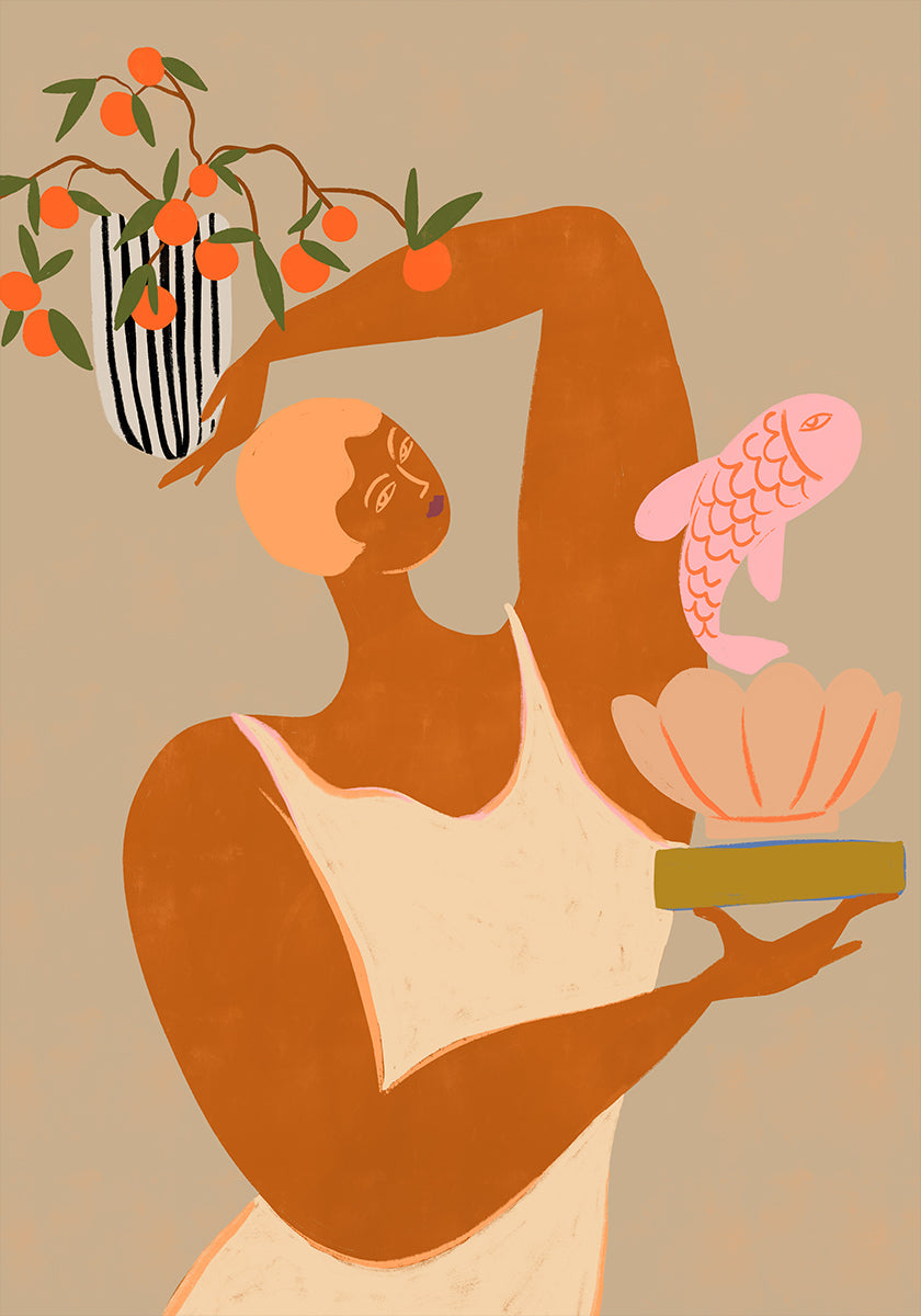 Fish And Oranges Plakat