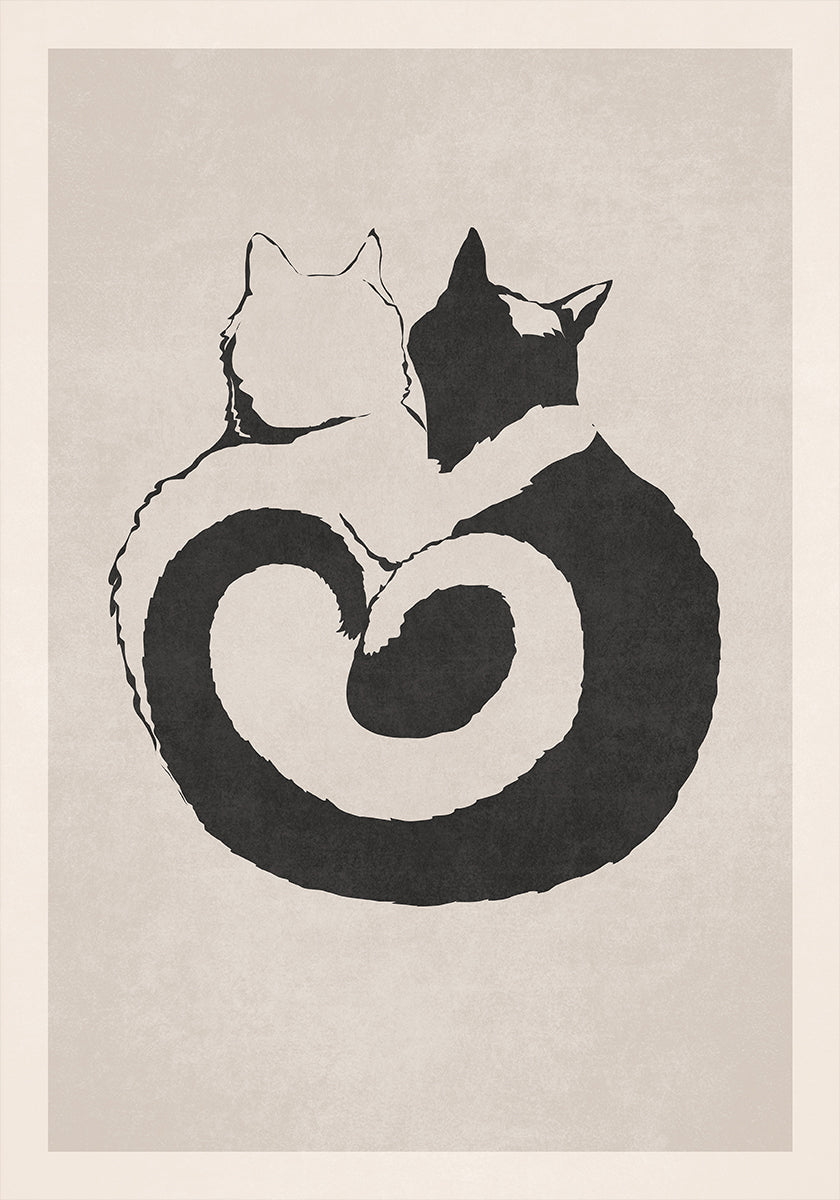 Feline Yin Yang Plakat