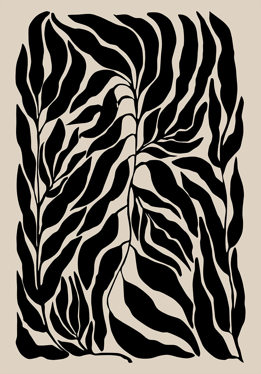 Black Leaf Silhouettes Plakat