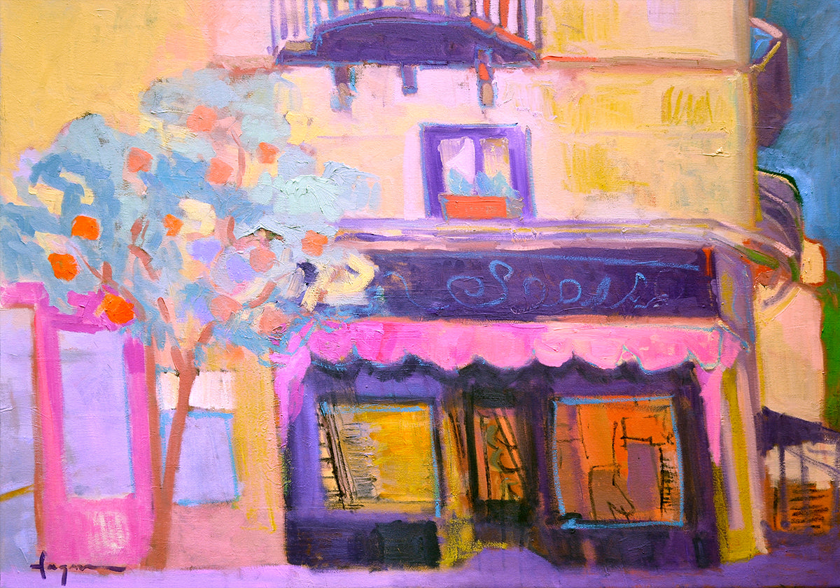 Vibrant Café Scene Plakat