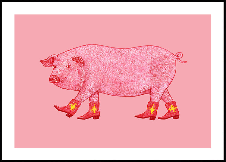 Marjorie the Cowgirl Pig Plakat