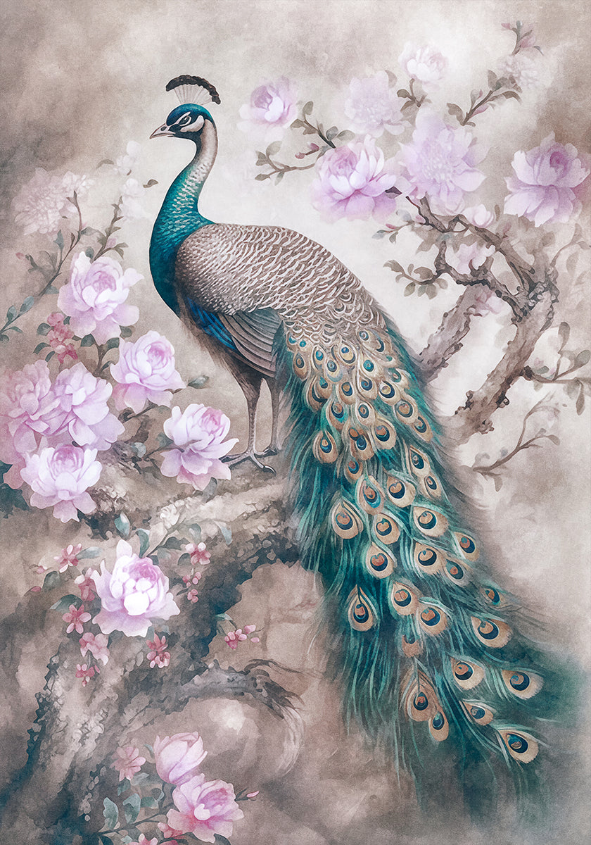 Peacocks Romance Garden Plakat