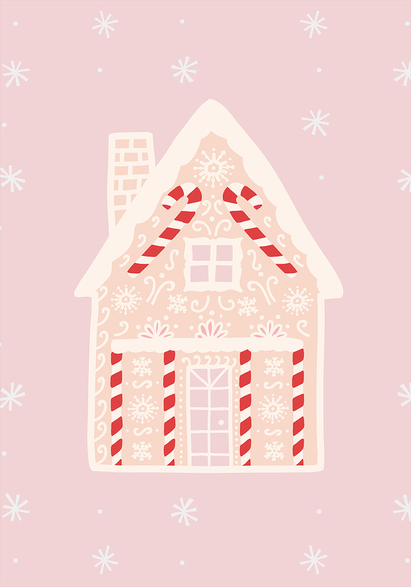 Pink Gingerbread House Plakat