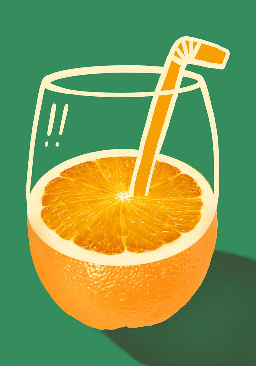 Vibrant Orange Cleverly Illustrated Poster