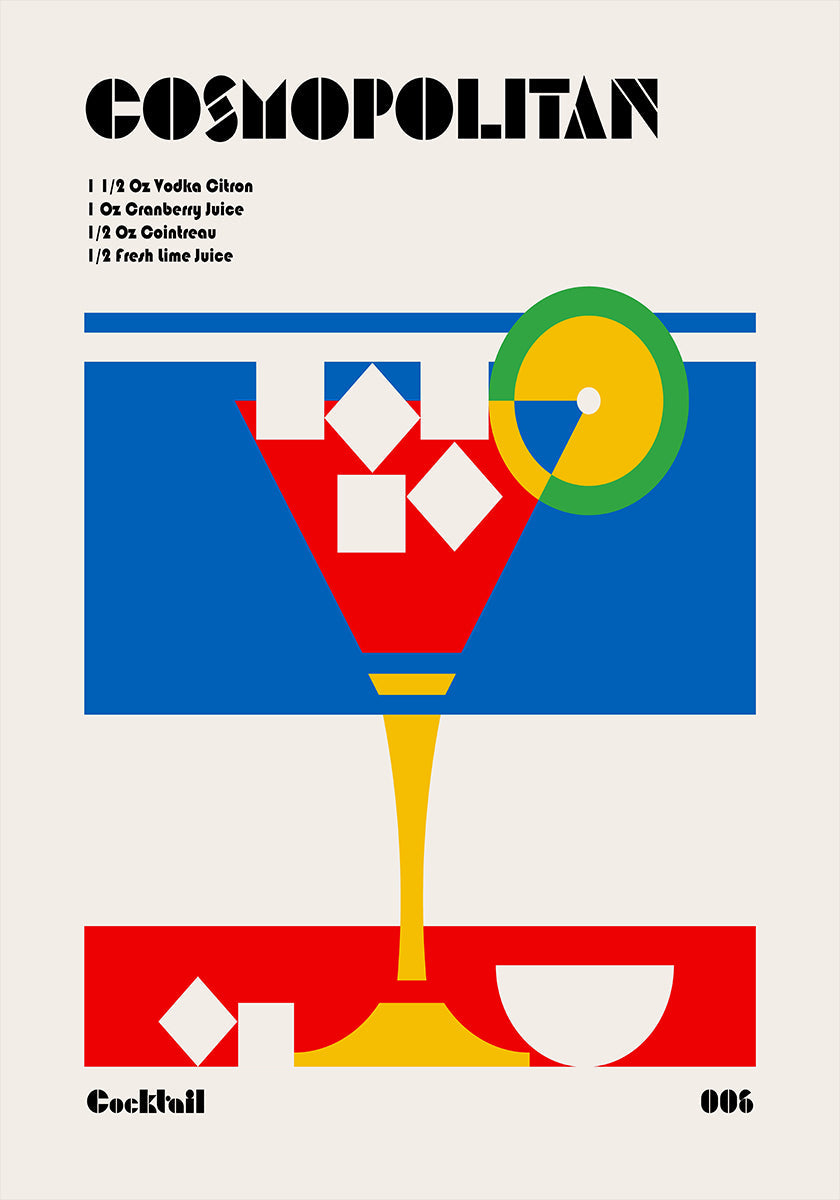 Cosmopolitan Bauhaus Cocktail Plakat