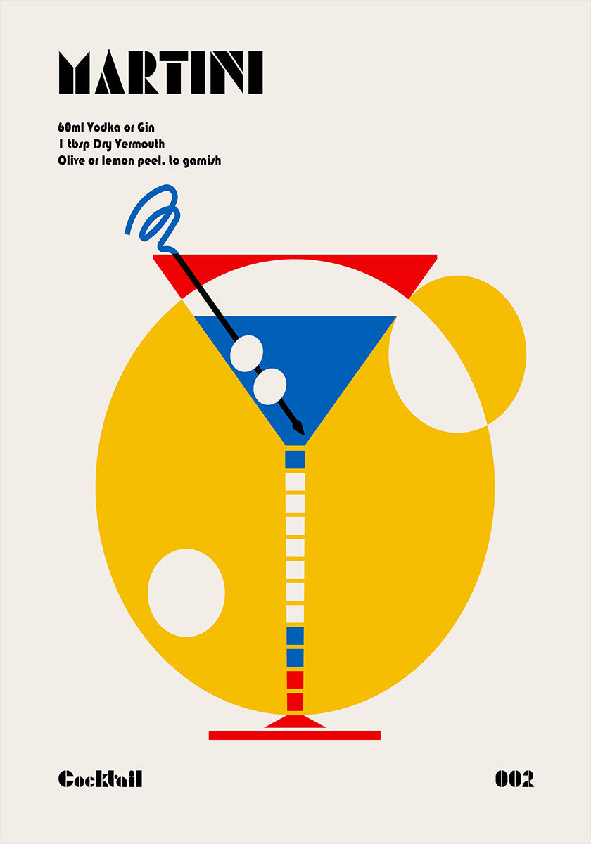 Martini Bauhaus Cocktail Plakat