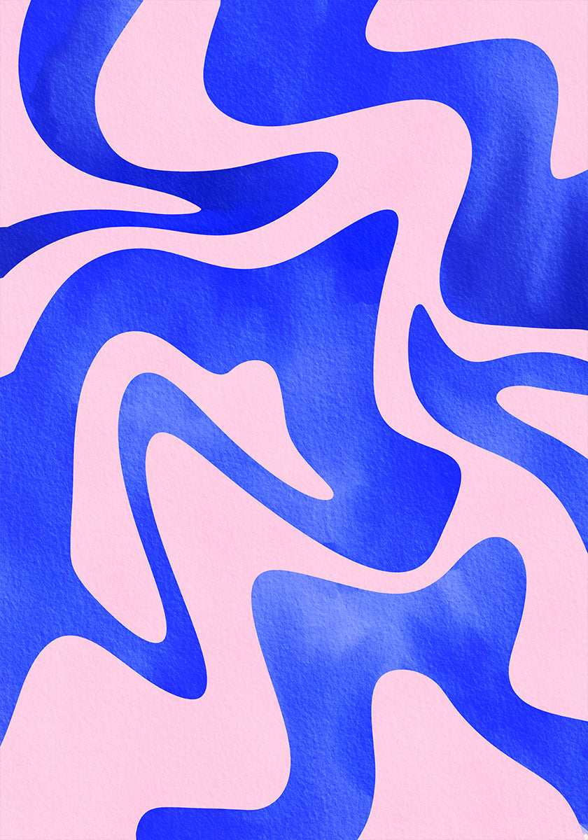 Abstract Blue Wave Plakat