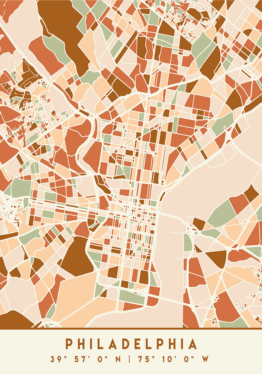 Black Maps Earth Tones 65 Plakat