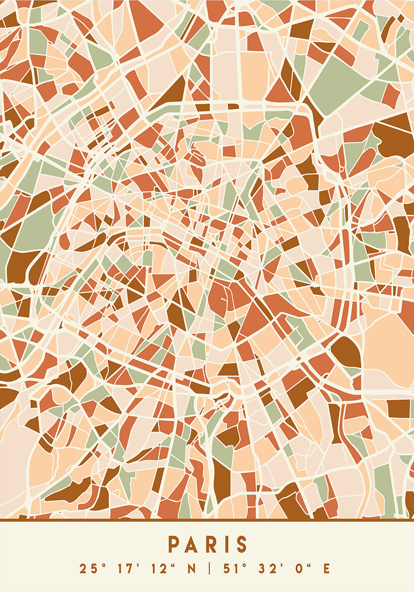 Black Maps Earth Tones 64 Plakat