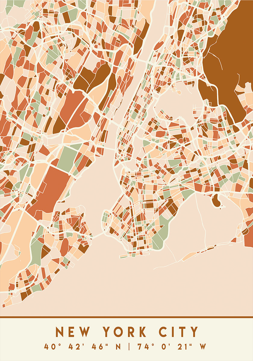 Black Maps Earth Tones 61 Plakat