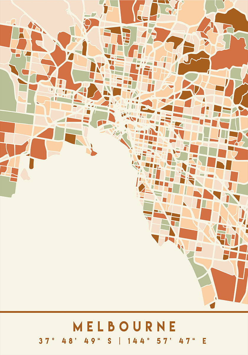 Black Maps Earth Tones 50 Plakat