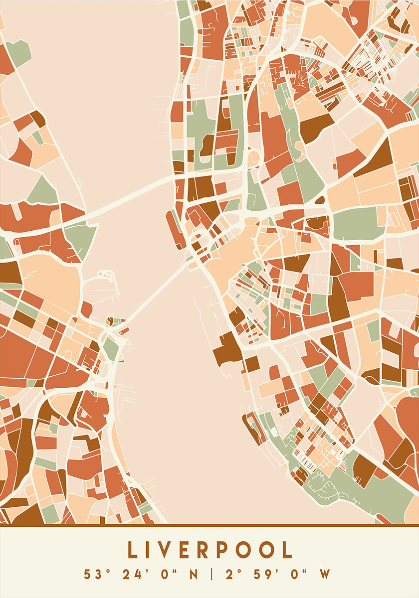 Black Maps Earth Tones 40 Plakat