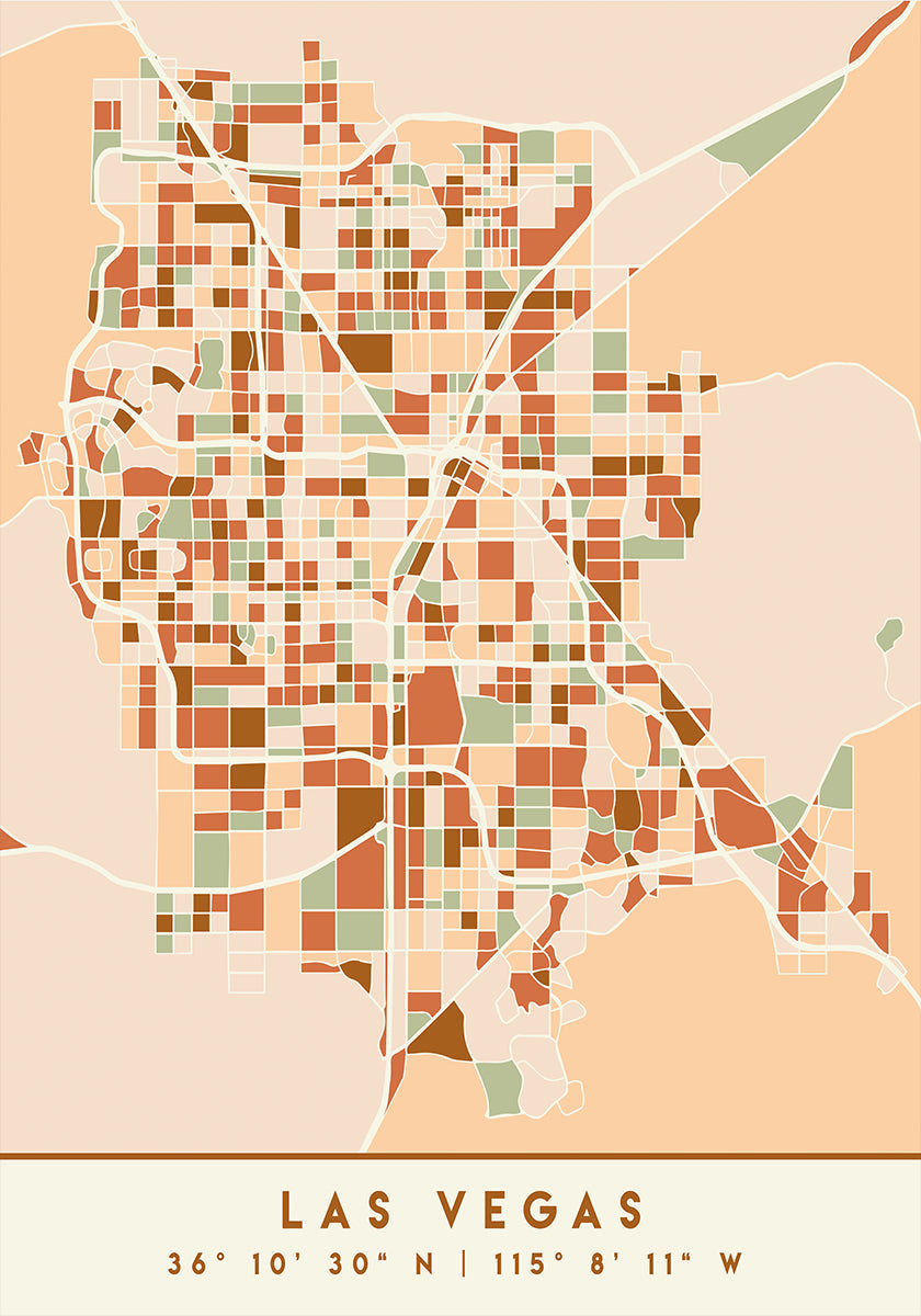 Black Maps Earth Tones 38 Plakat
