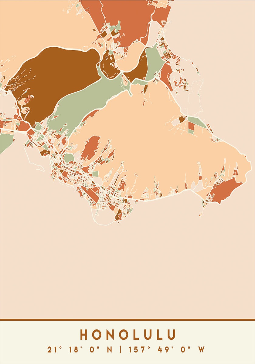 Black Maps Earth Tones 33 Plakat