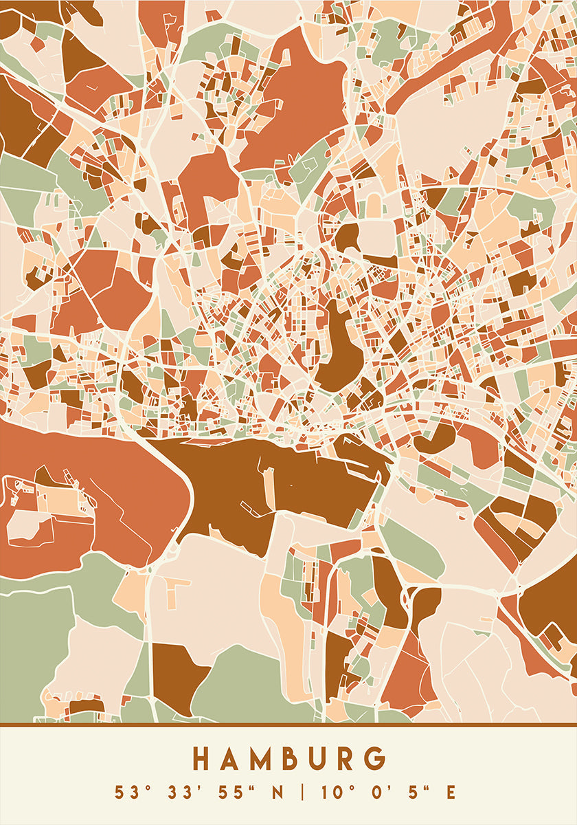 Black Maps Earth Tones 31 Plakat