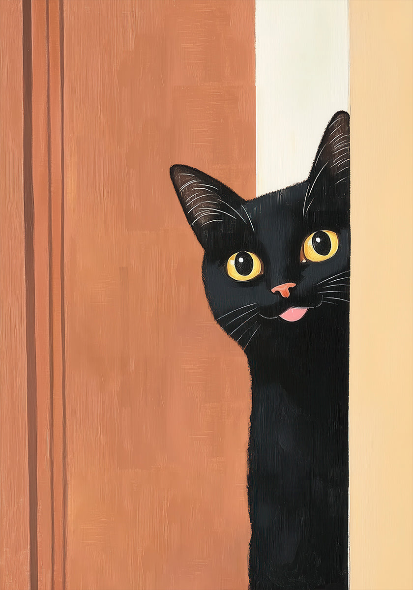 Black Cat Peeking Plakat