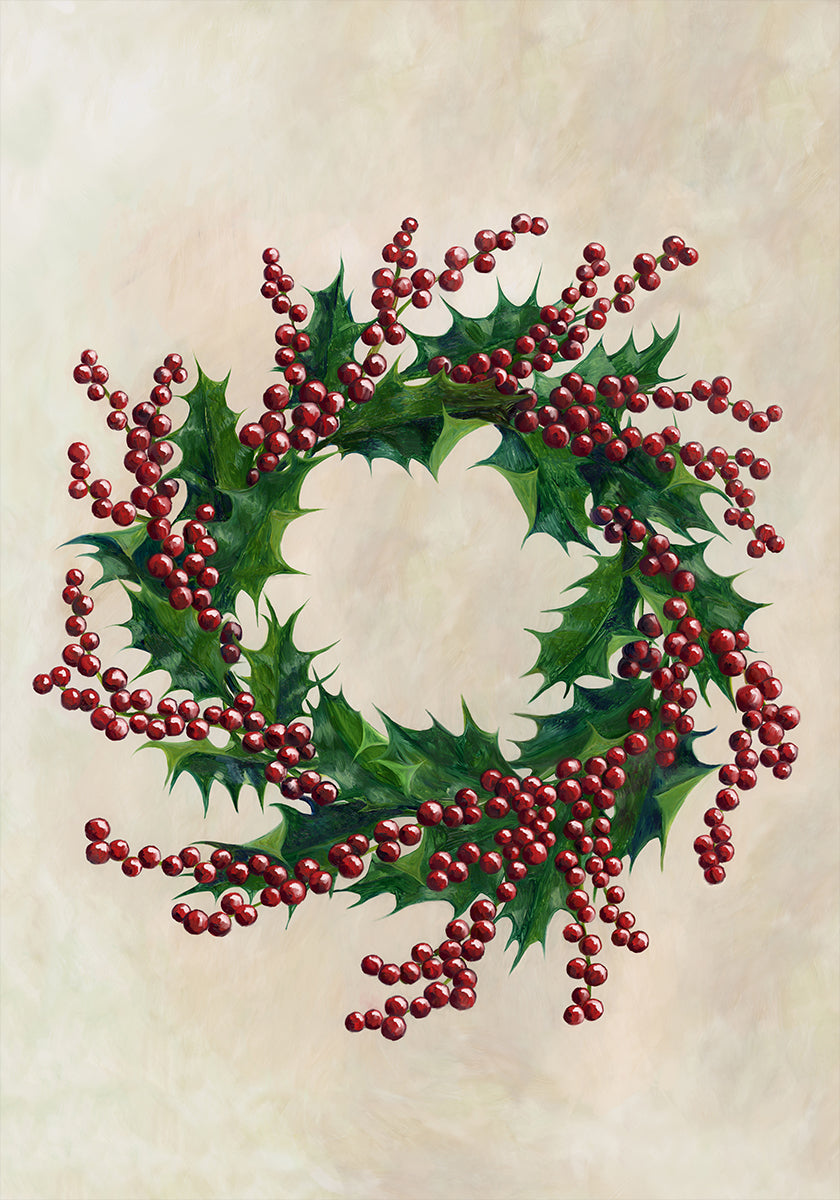 Holly wreath Plakat