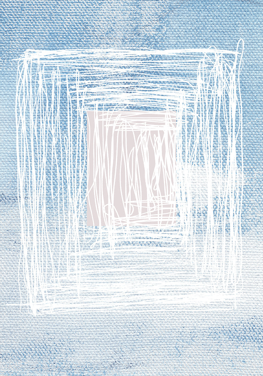 White Linear Patterns With Geometric Design Plakat