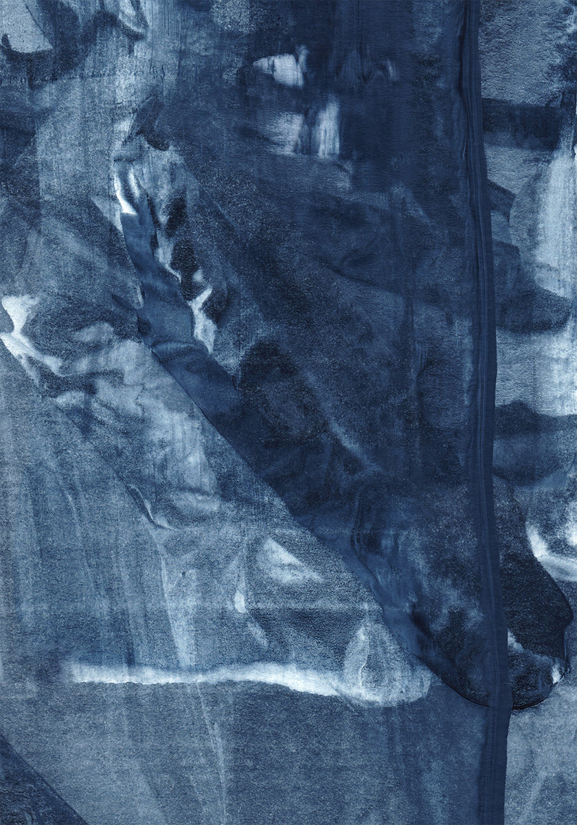 Blue Texture Flowing Vertical Lines Plakat