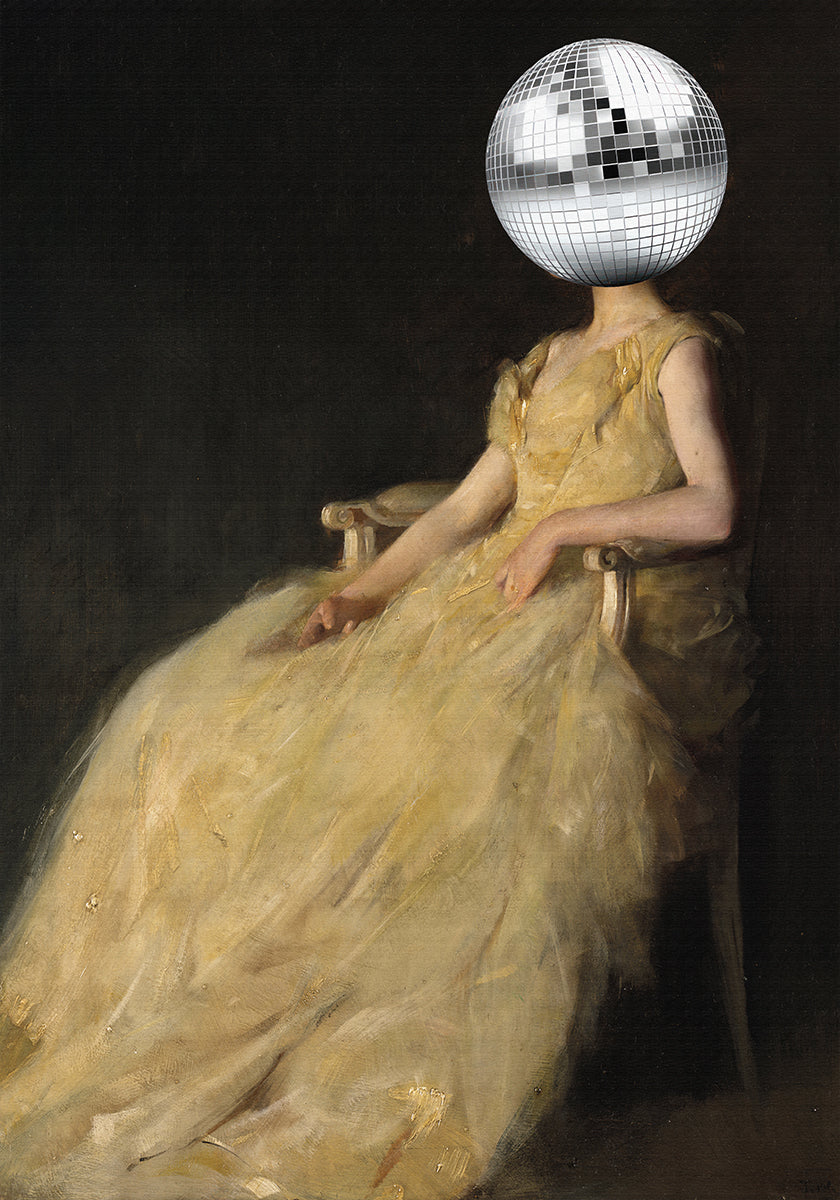 Disco Head Vintage Collage Plakat