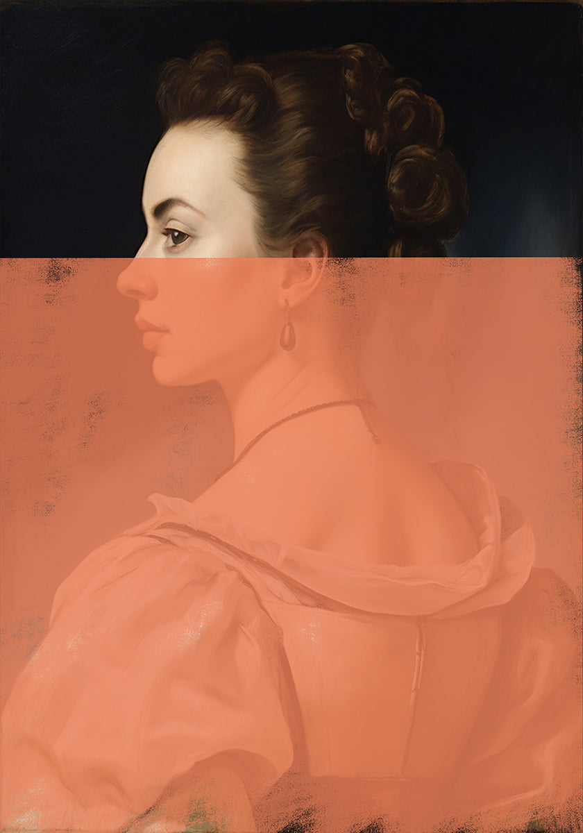 Altered Portrait of Woman Orange Modern Art Plakat