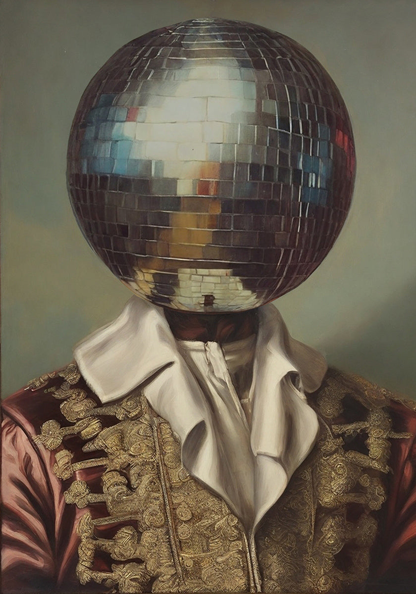 DiscoHead King  / Altered Collage Art Plakat