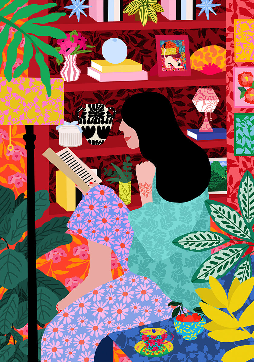 Girl Reading Her Favorite Book