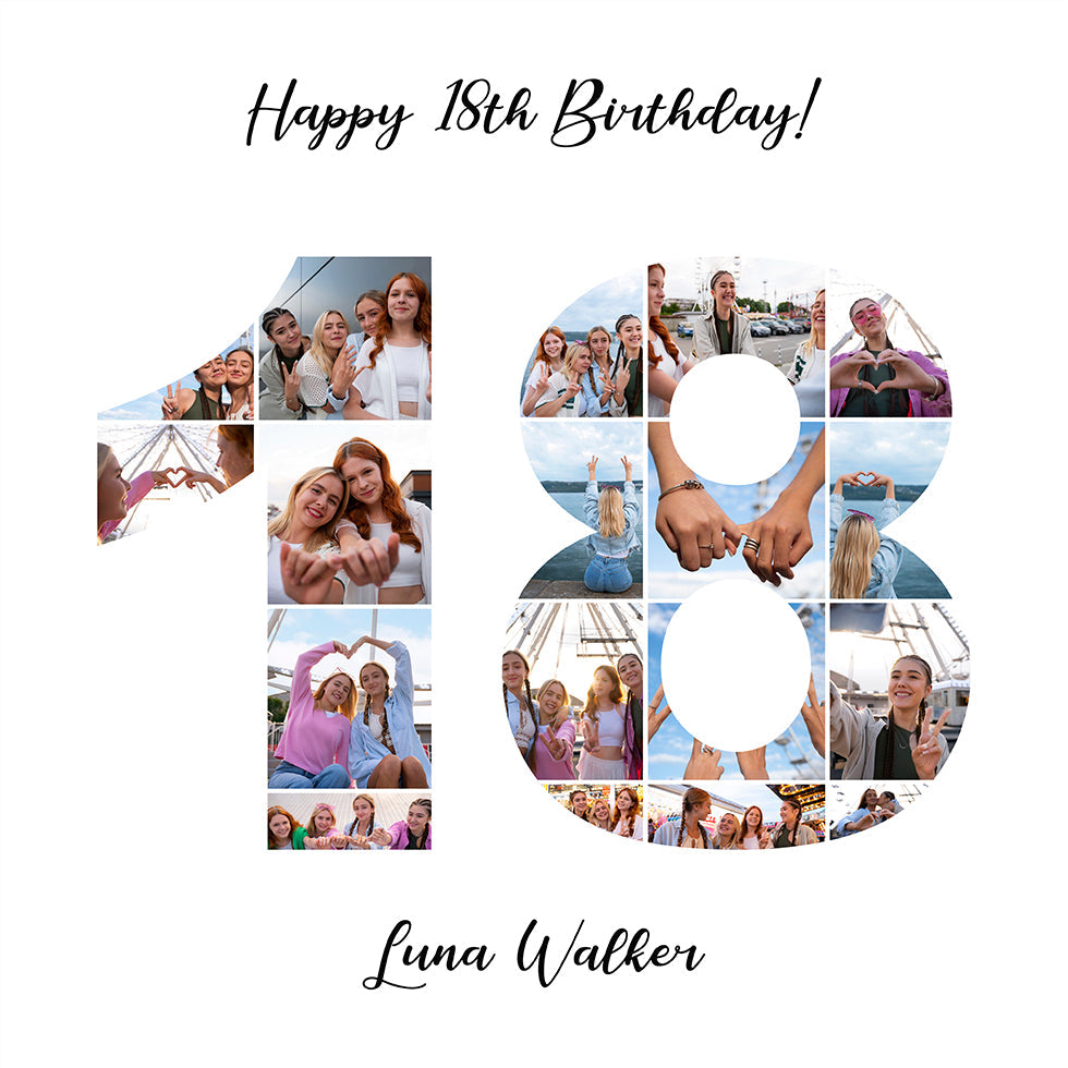 18th Birthday Photo Collage Personal Plakat