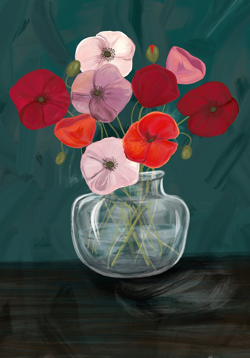 Vase with poppys Plakat