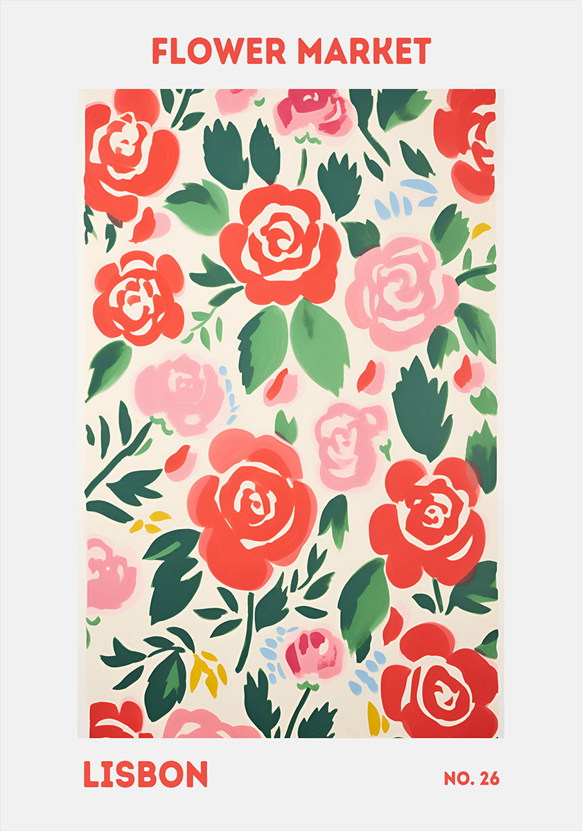 Flower Market Lisbon Plakat