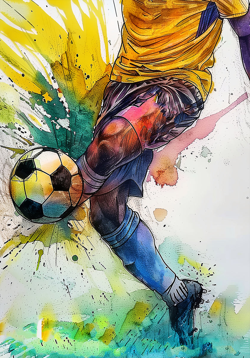 Sport Watercolor Football Player (3) Plakat