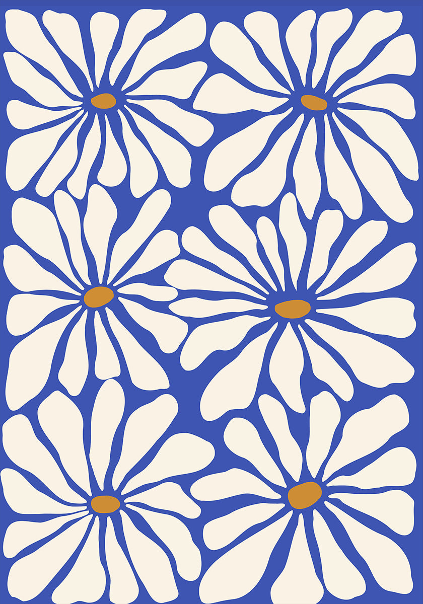 Sunny Floral Blue Plakat