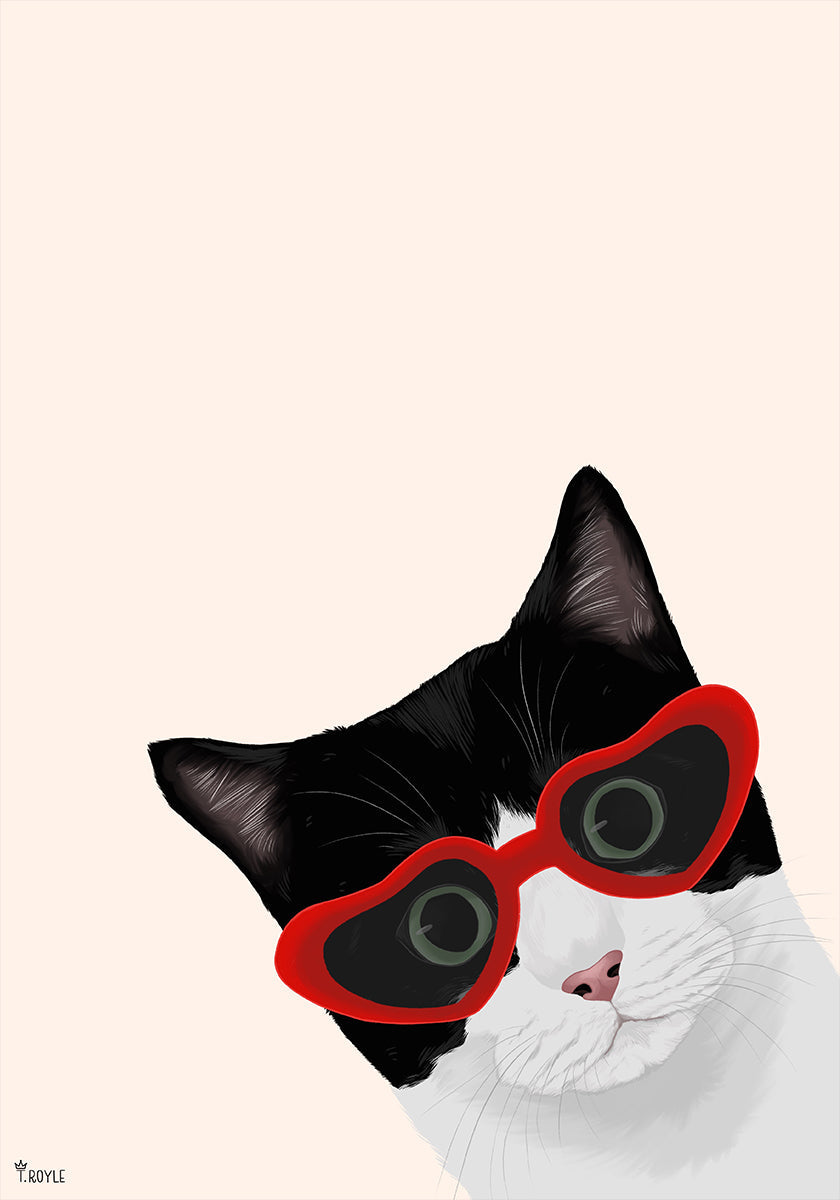 Vintage Cheeky Cat Plakat