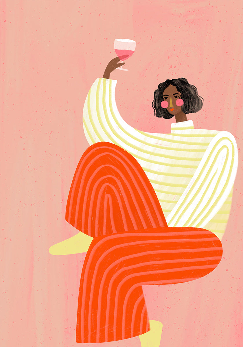 The Woman With The Glass of Wine Plakat