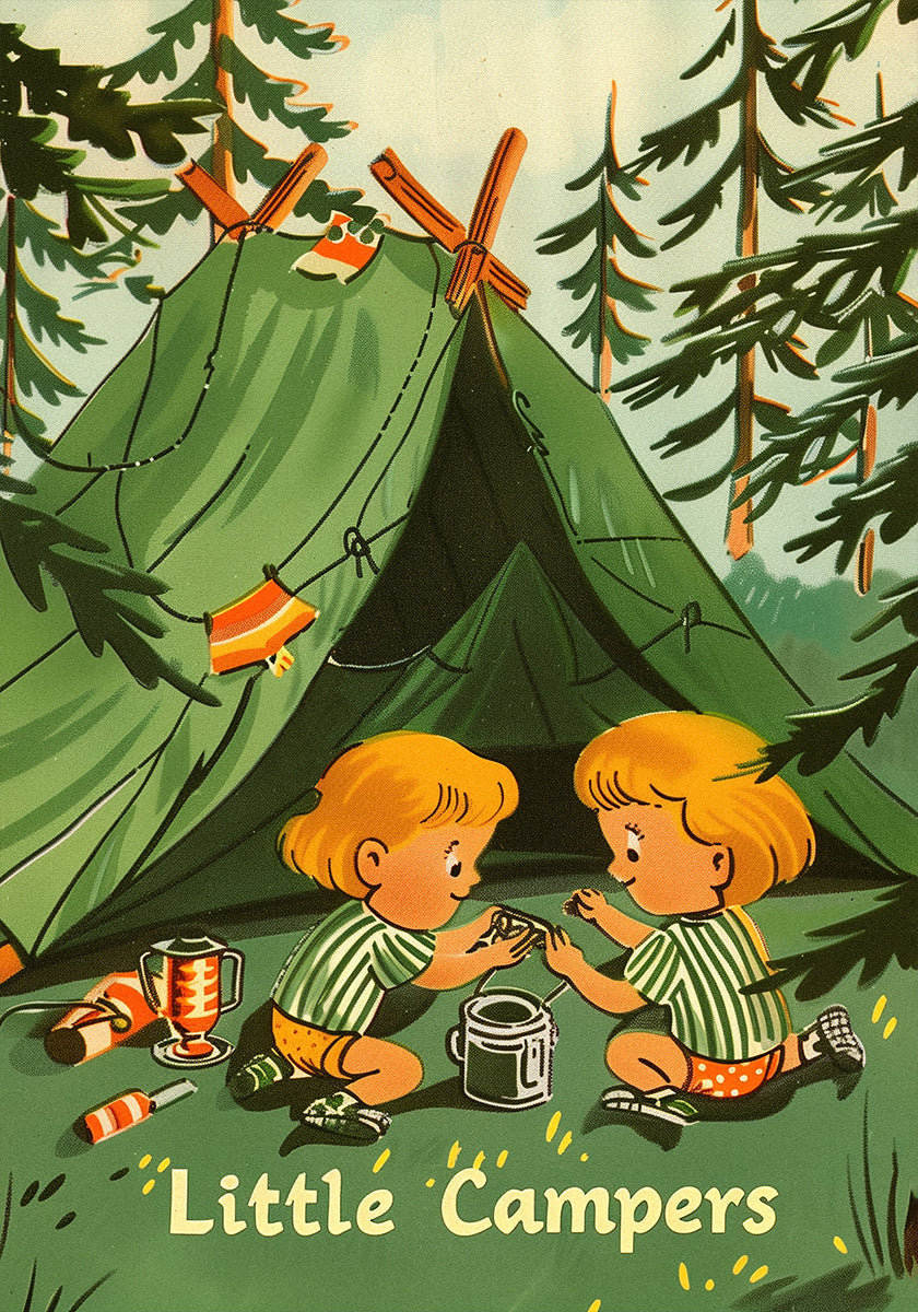 Little Campers Vintage Magazine Plakat