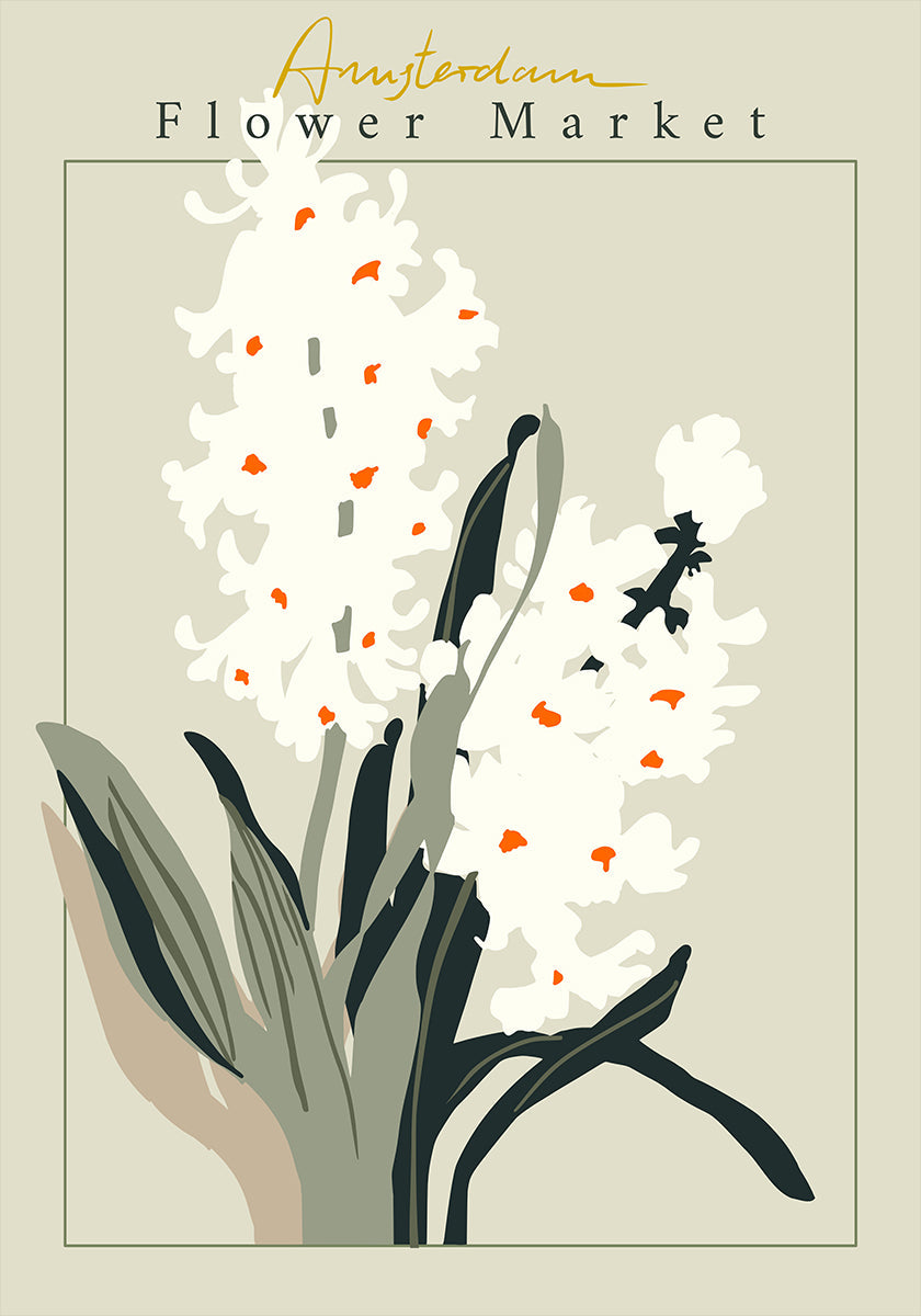 Flower Market Amsterdam Hyacinth Plakat