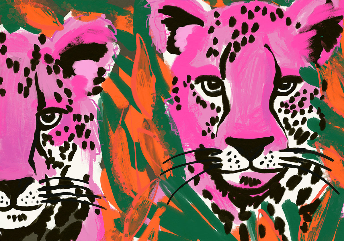 Pink Cheetah Duo Plakat