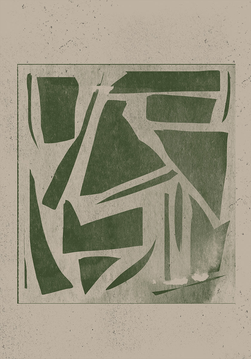 Green Geometric Maze Plakat