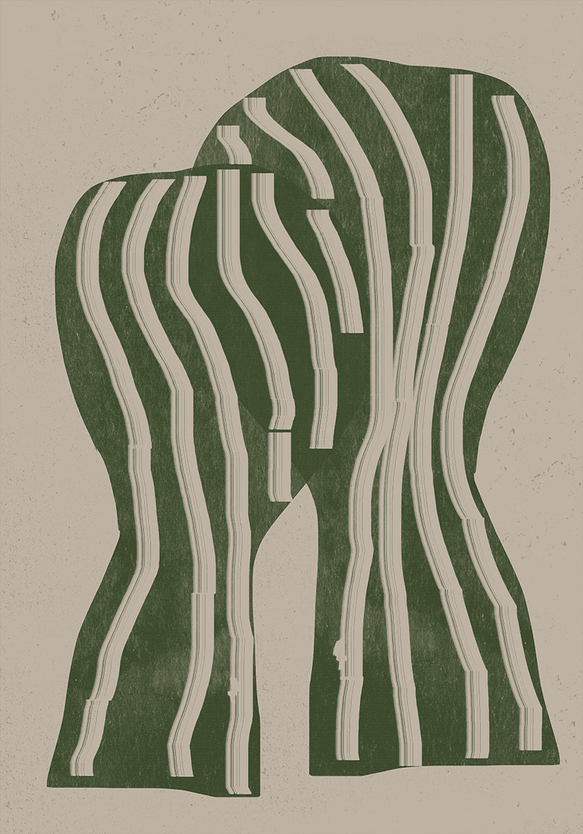 Curved Stripes Plakat