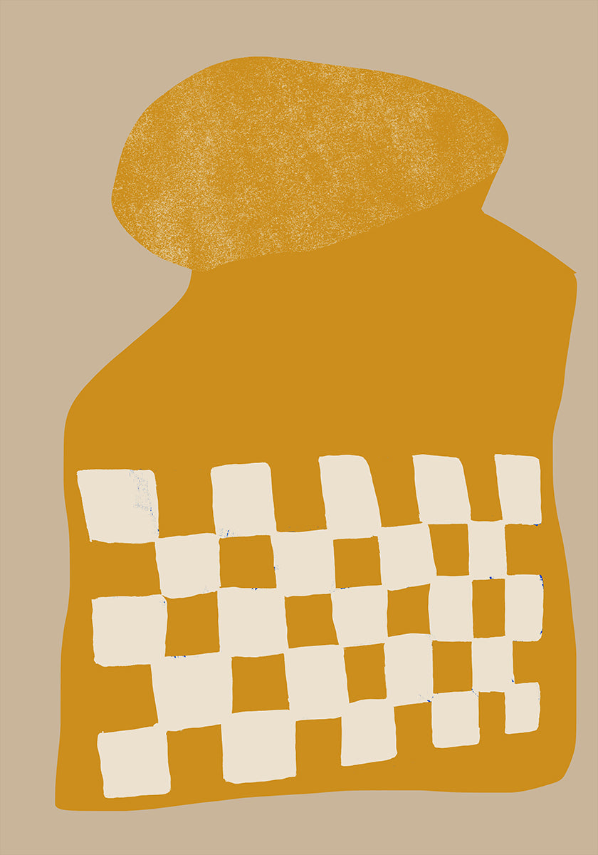 Golden Checkered Form Plakat