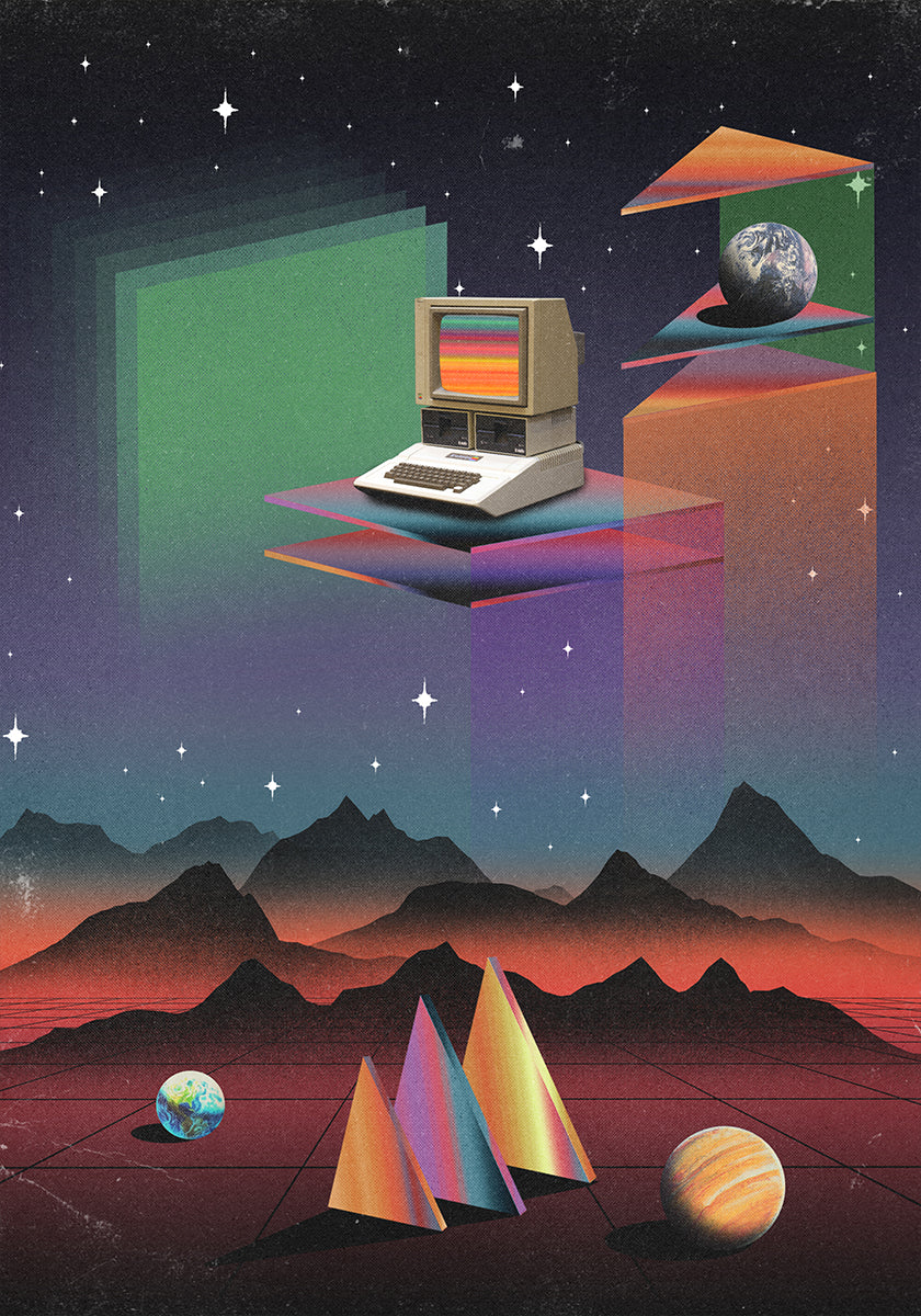 80s CRT Computer Plakat