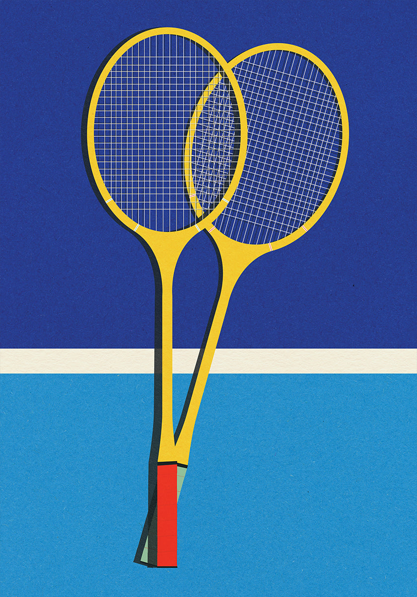 Wooden Badminton Rackets Plakat