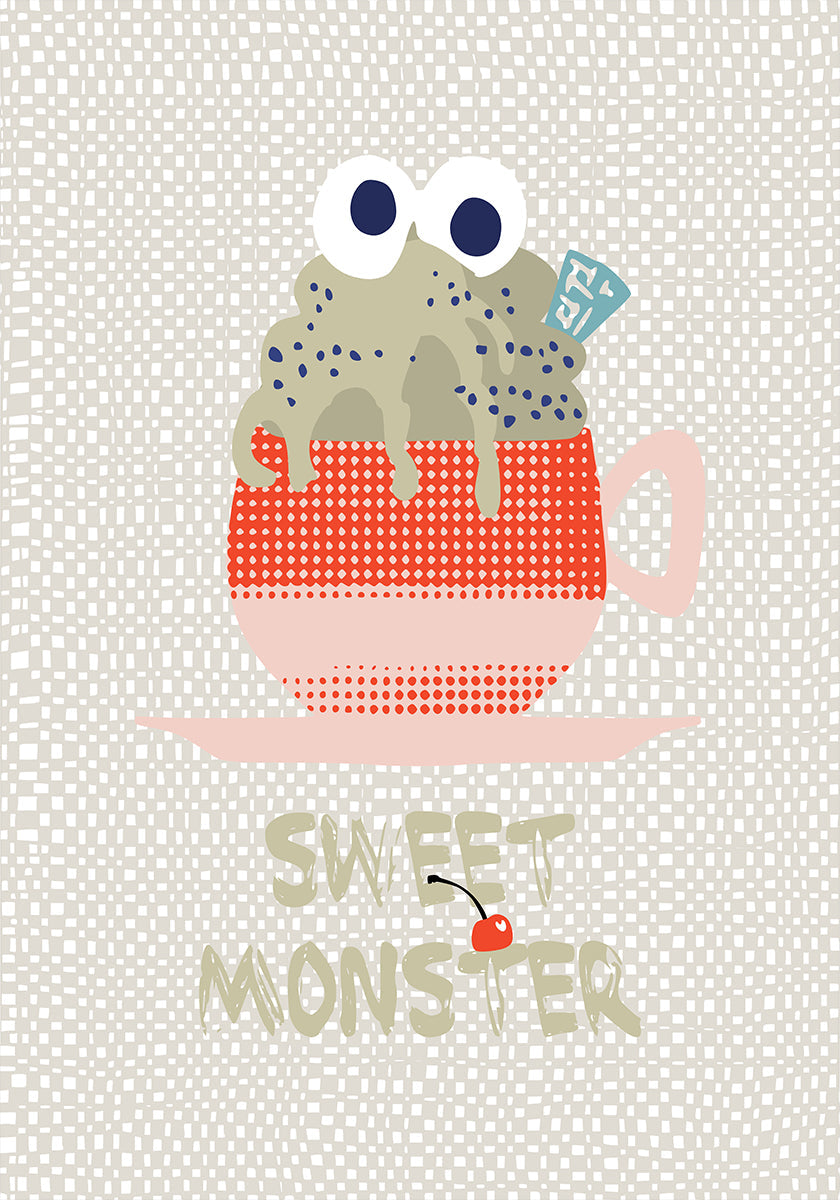 Sweet monster cupcake red Plakat