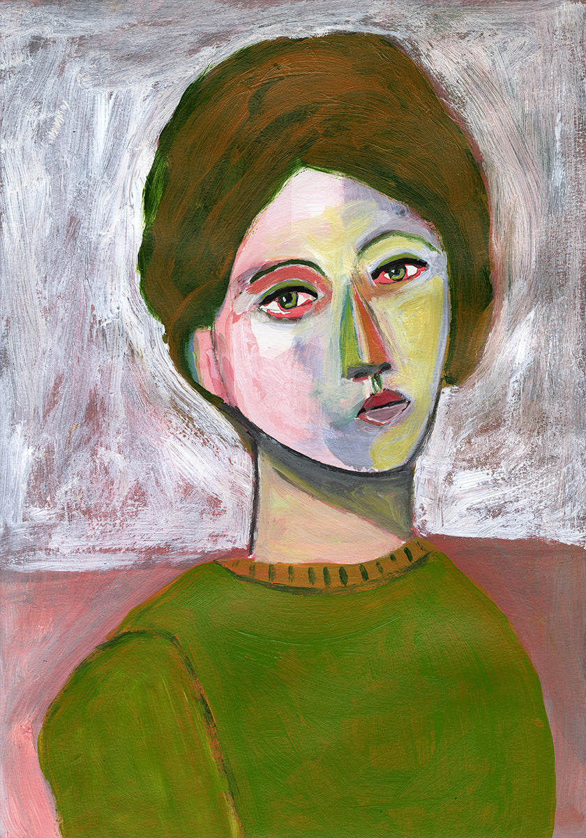 The woman in the green sweater Plakat