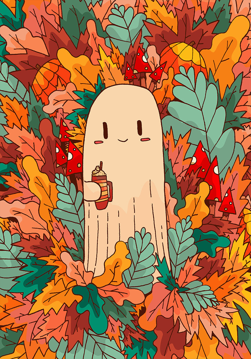 A ghost and coffee Plakat